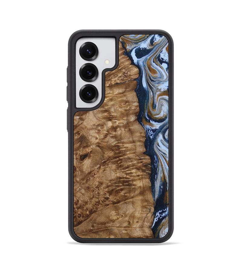 Galaxy S25 Wood Phone Case - Janeen (Teal & Gold, 794483)