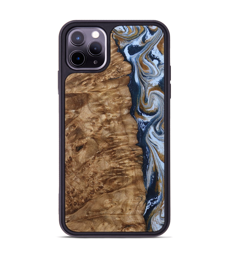 iPhone 11 Pro Max Wood Phone Case - Janeen (Teal & Gold, 794483)