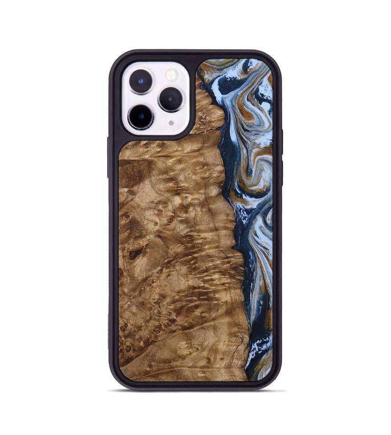 iPhone 11 Pro Wood Phone Case - Janeen (Teal & Gold, 794483)