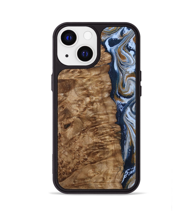 iPhone 13 Wood Phone Case - Janeen (Teal & Gold, 794483)