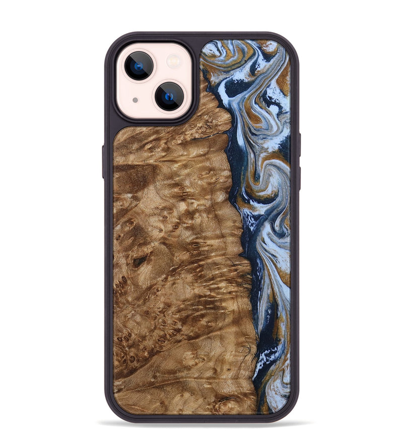 iPhone 14 Plus Wood Phone Case - Janeen (Teal & Gold, 794483)