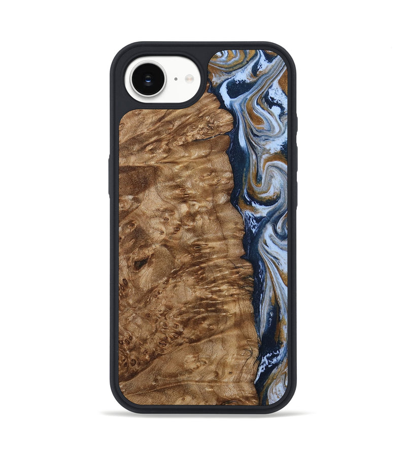 iPhone 16e Wood Phone Case - Janeen (Teal & Gold, 794483)