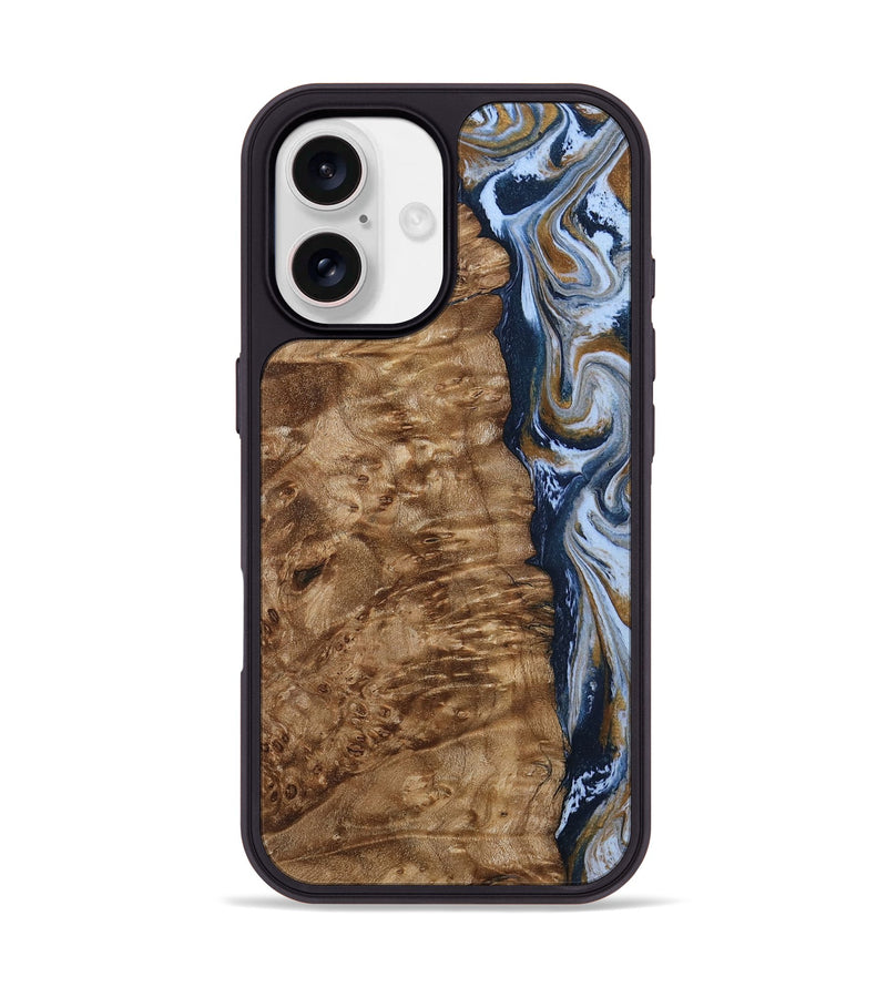 iPhone 17 Wood Phone Case - Janeen (Teal & Gold, 794483)