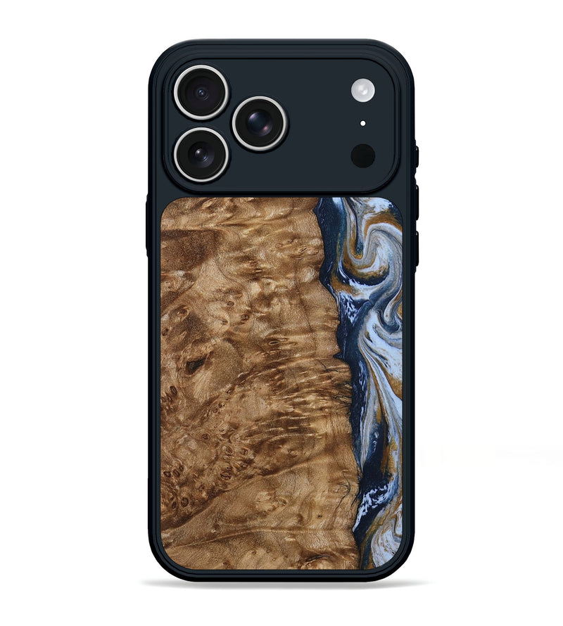 iPhone 17 Pro Max Wood Phone Case - Janeen (Teal & Gold, 794483)