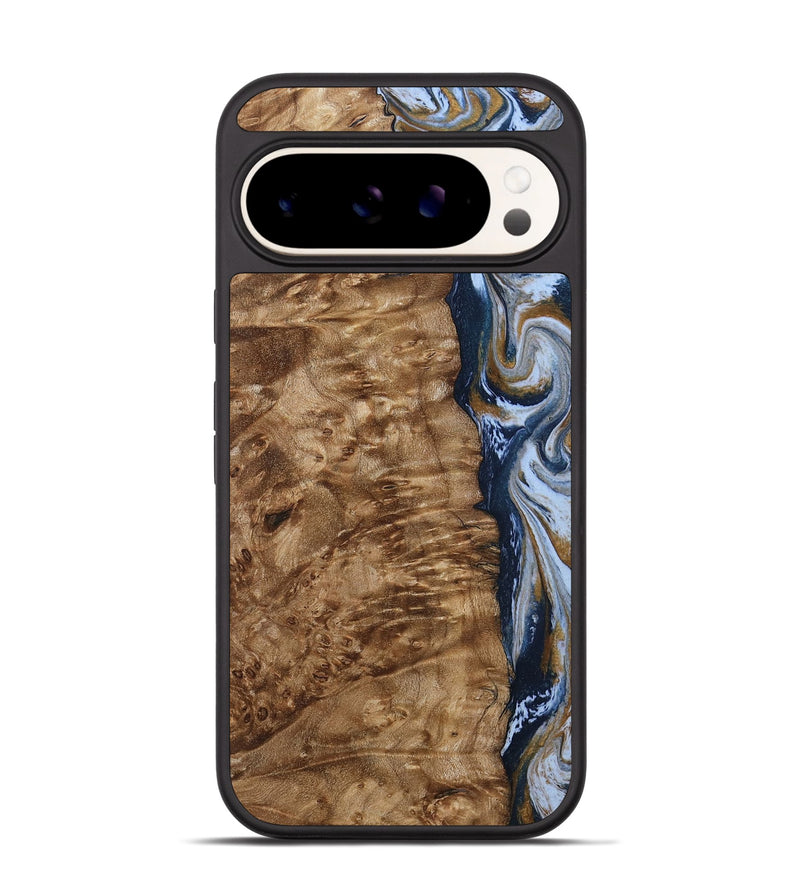Pixel 9 Wood Phone Case - Janeen (Teal & Gold, 794483)