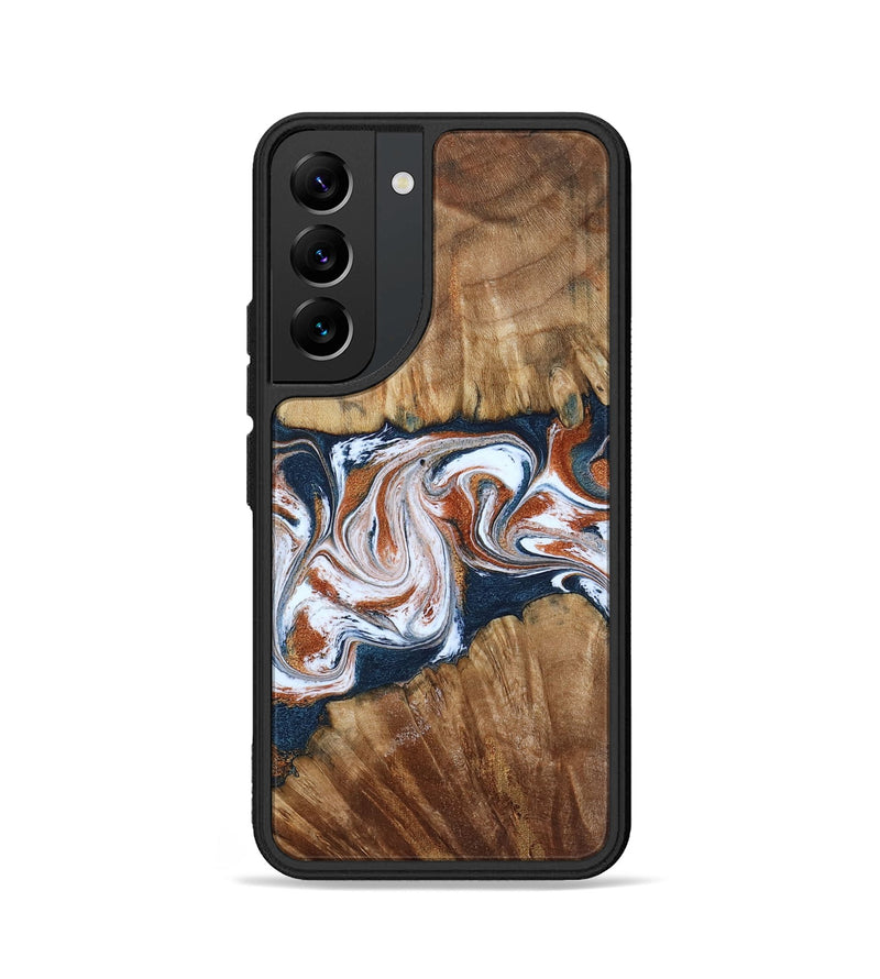 Galaxy S22 Wood Phone Case - Freida (Teal & Gold, 794486)