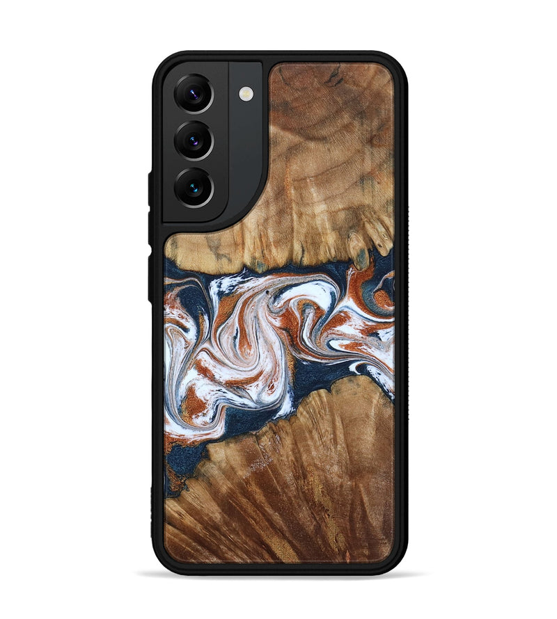 Galaxy S22 Plus Wood Phone Case - Freida (Teal & Gold, 794486)