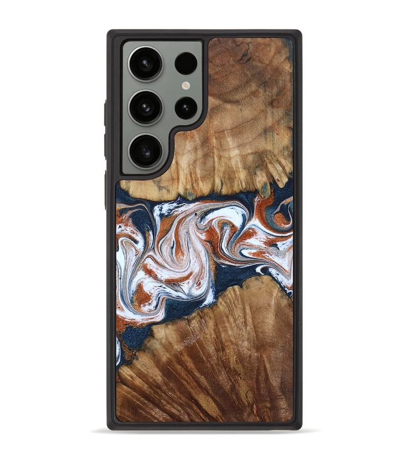 Galaxy S23 Ultra Wood Phone Case - Freida (Teal & Gold, 794486)