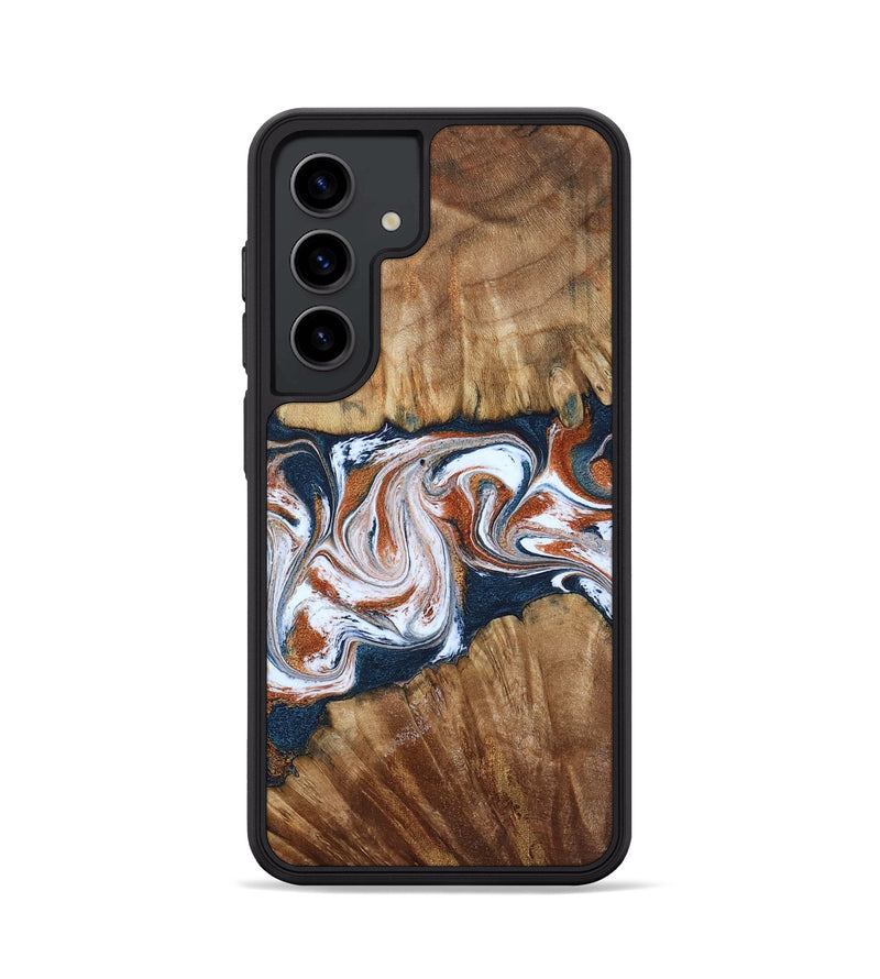 Galaxy S24 Wood Phone Case - Freida (Teal & Gold, 794486)