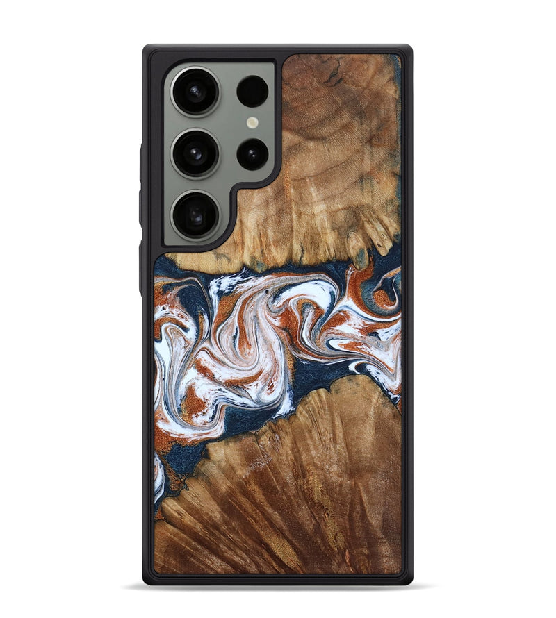 Galaxy S24 Ultra Wood Phone Case - Freida (Teal & Gold, 794486)