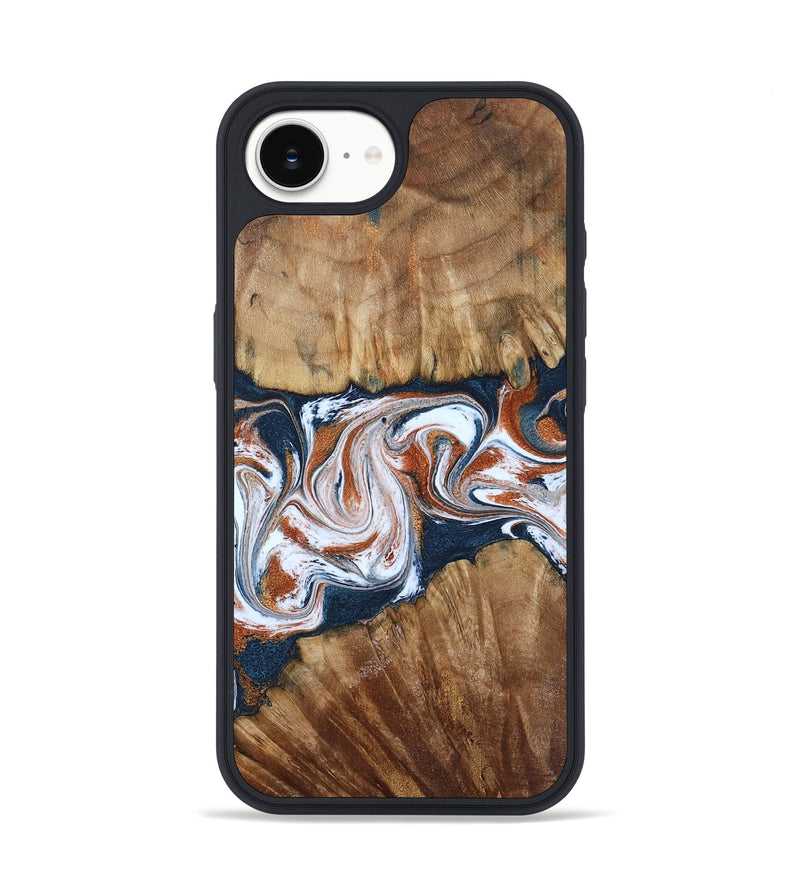 iPhone 16e Wood Phone Case - Freida (Teal & Gold, 794486)