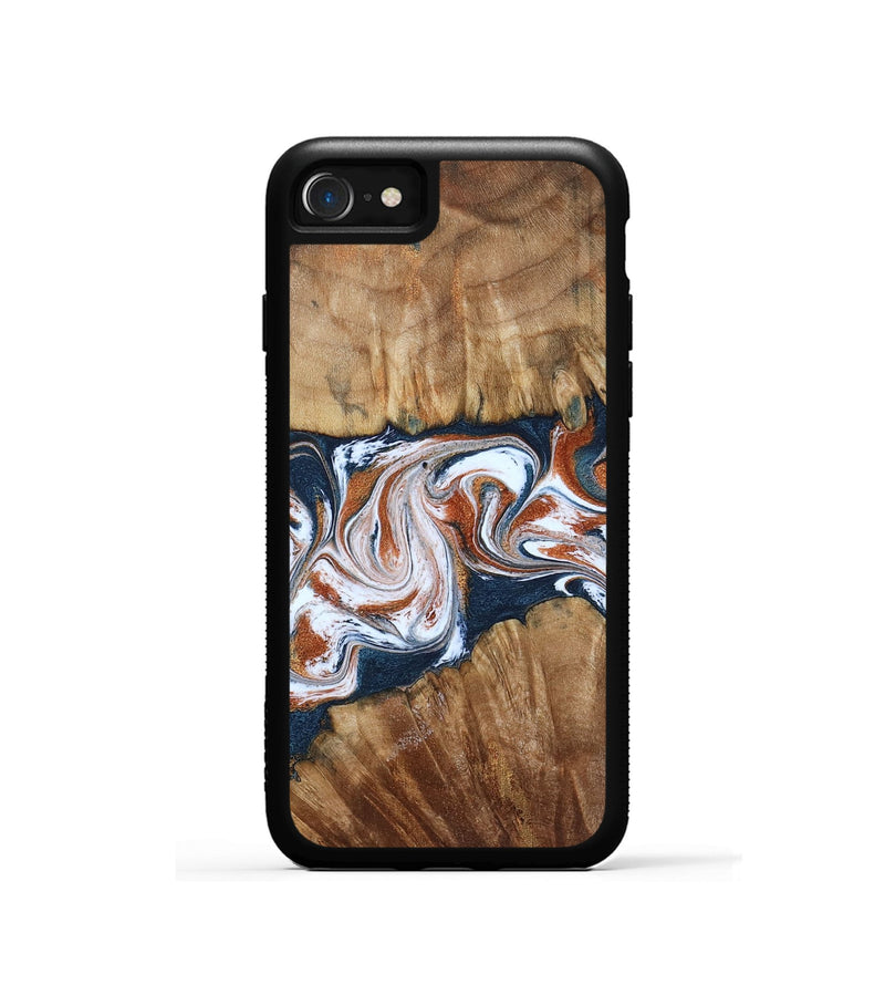 iPhone SE Wood Phone Case - Freida (Teal & Gold, 794486)