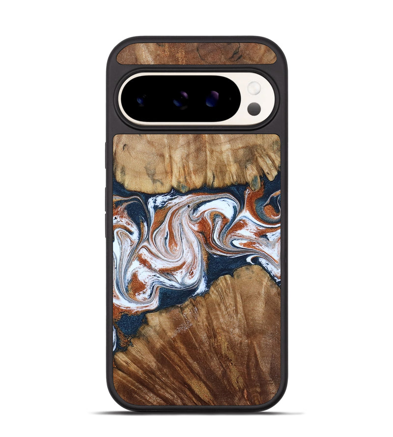 Pixel 9 Pro Wood Phone Case - Freida (Teal & Gold, 794486)