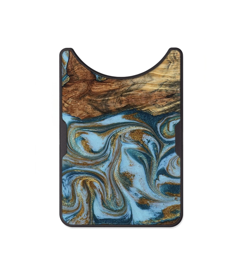 Alloy Wood Wallet - Coral (Teal & Gold, 794503)