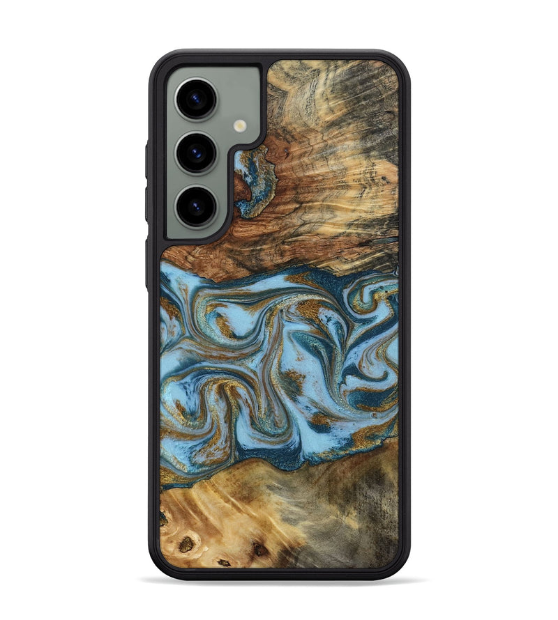 Galaxy S24 Plus Wood Phone Case - Coral (Teal & Gold, 794503)