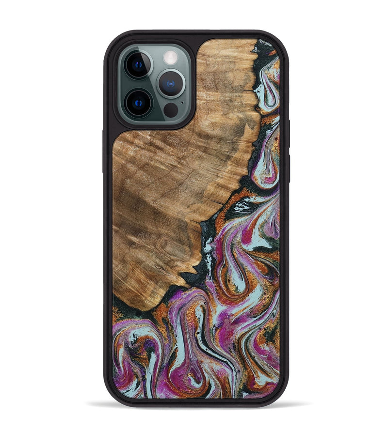 iPhone 12 Pro Max Wood Phone Case - Albert (Green, 794544)