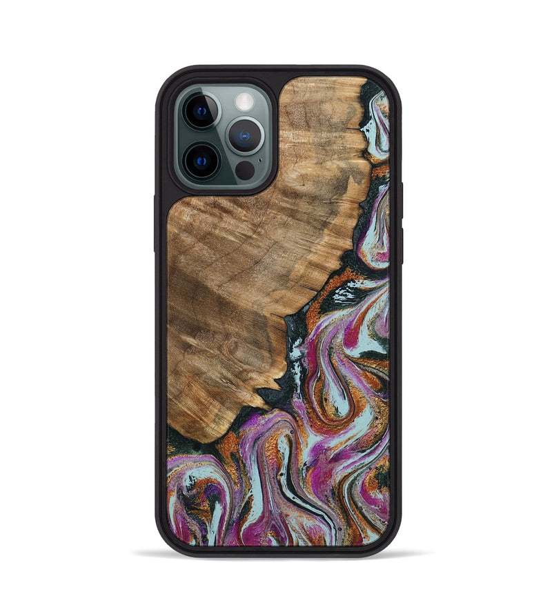iPhone 12 Pro Wood Phone Case - Albert (Green, 794544)