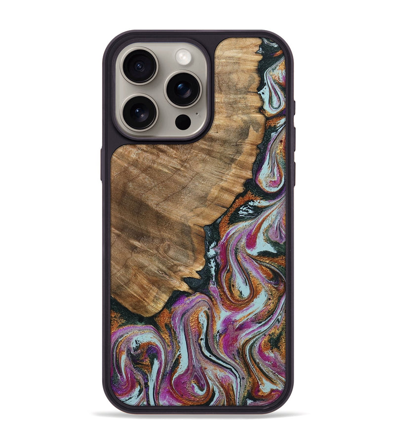 iPhone 15 Pro Max Wood Phone Case - Albert (Green, 794544)