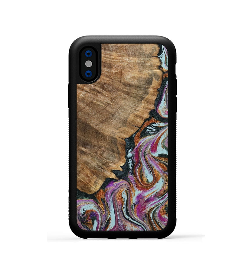 iPhone Xs Wood Phone Case - Albert (Green, 794544)