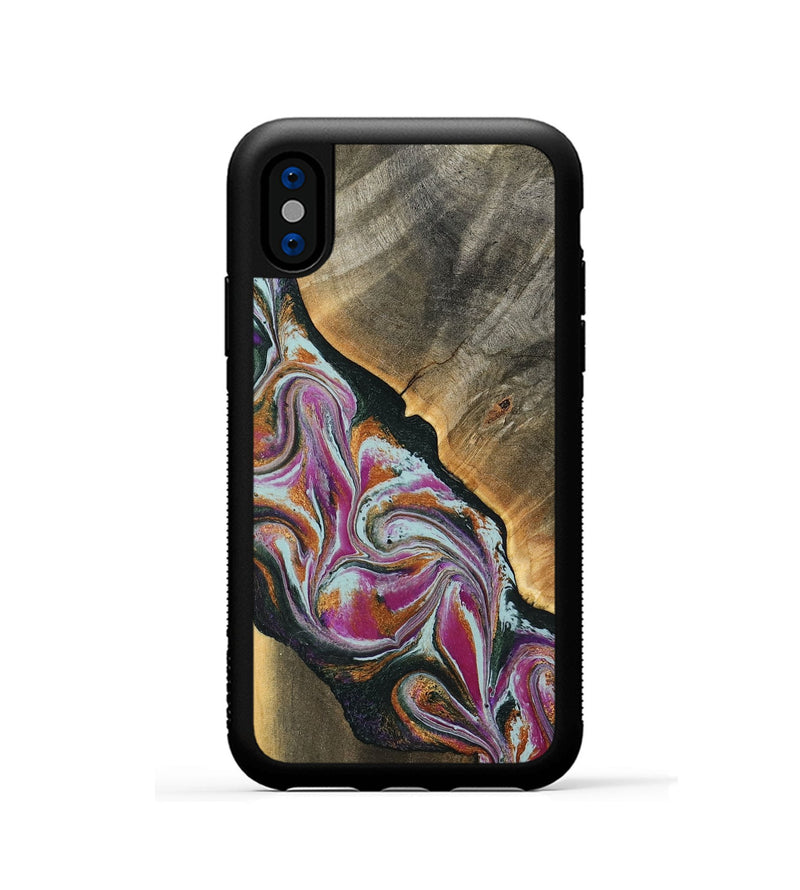 iPhone Xs Wood Phone Case - Renita (Green, 794546)