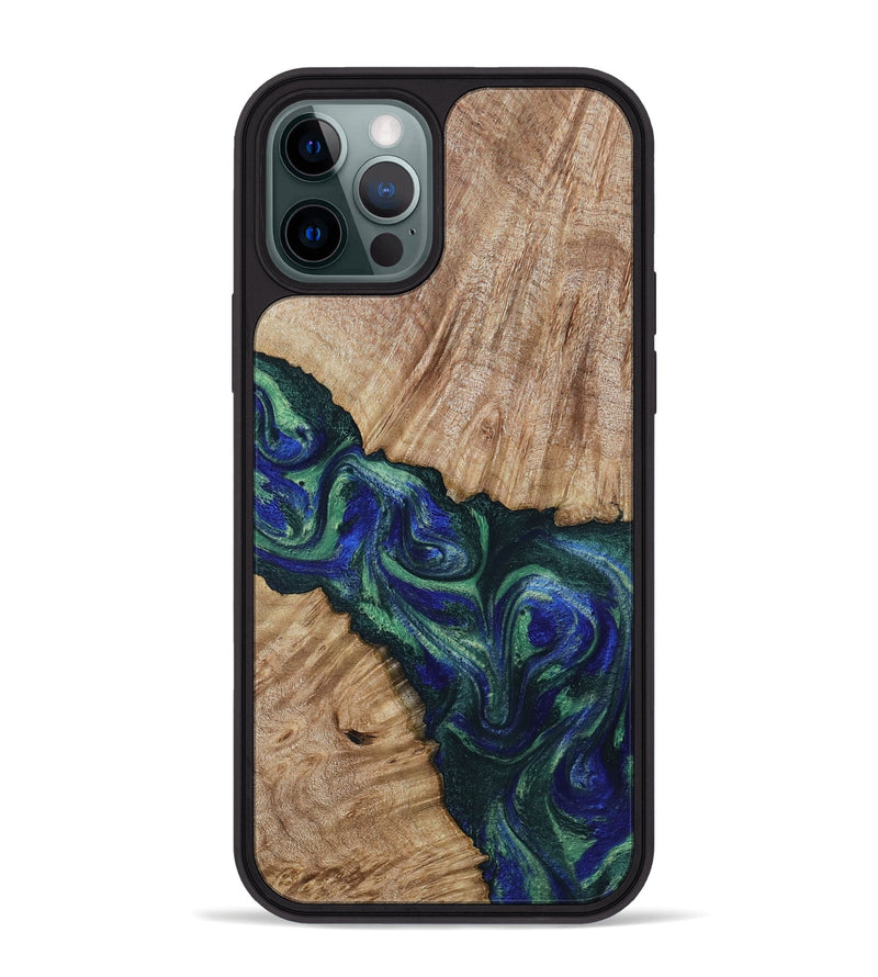 iPhone 12 Pro Max Wood Phone Case - Metta (Green, 794550)