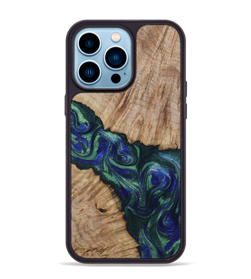 iPhone 14 Pro Max Wood Phone Case - Metta (Green, 794550)