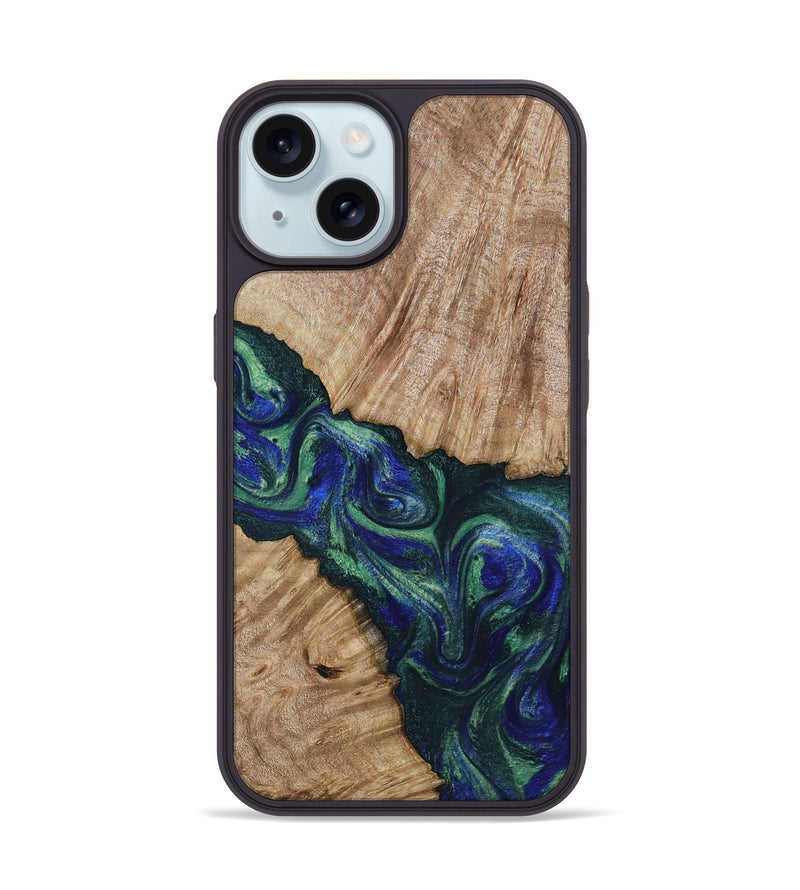 iPhone 15 Wood Phone Case - Metta (Green, 794550)