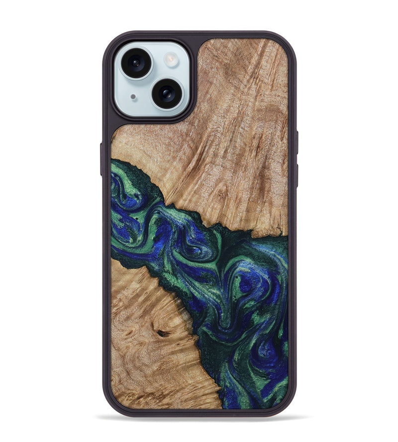 iPhone 15 Plus Wood Phone Case - Metta (Green, 794550)