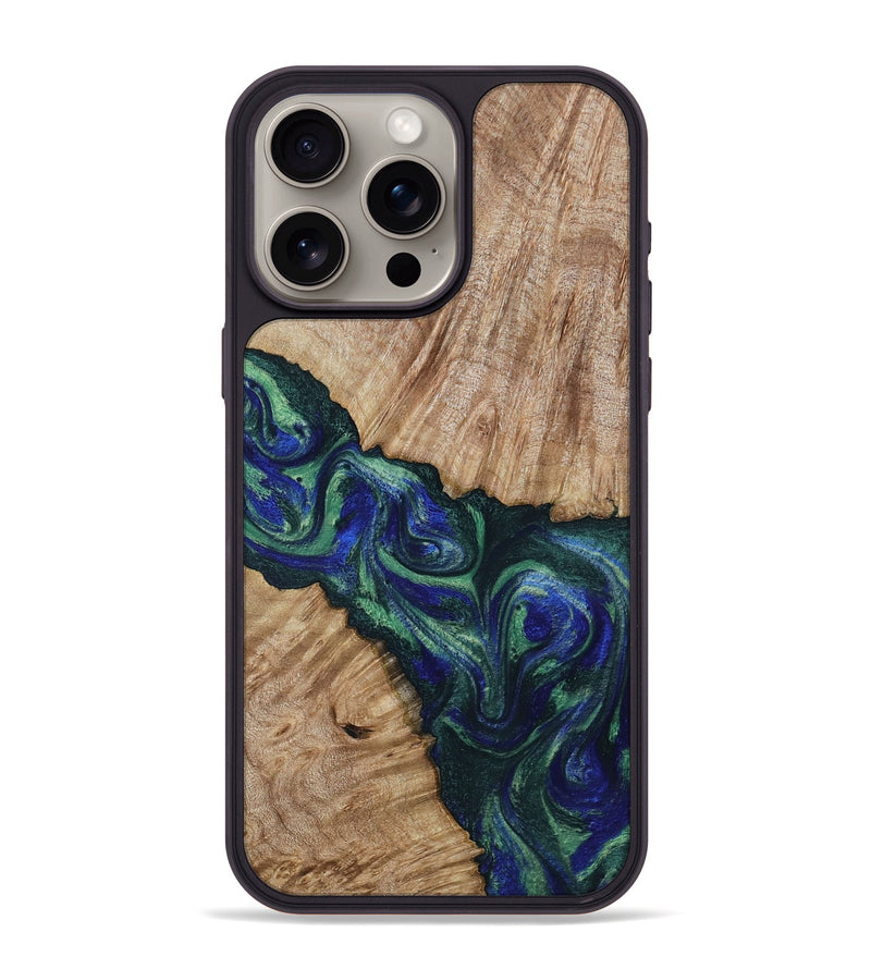 iPhone 15 Pro Max Wood Phone Case - Metta (Green, 794550)