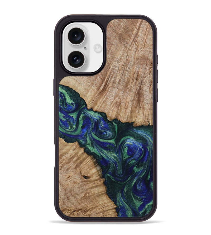 iPhone 16 Plus Wood Phone Case - Metta (Green, 794550)