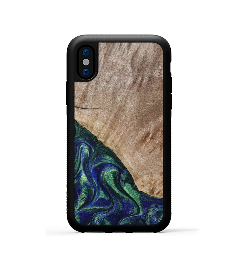 iPhone Xs Wood Phone Case - Eugenia (Green, 794551)