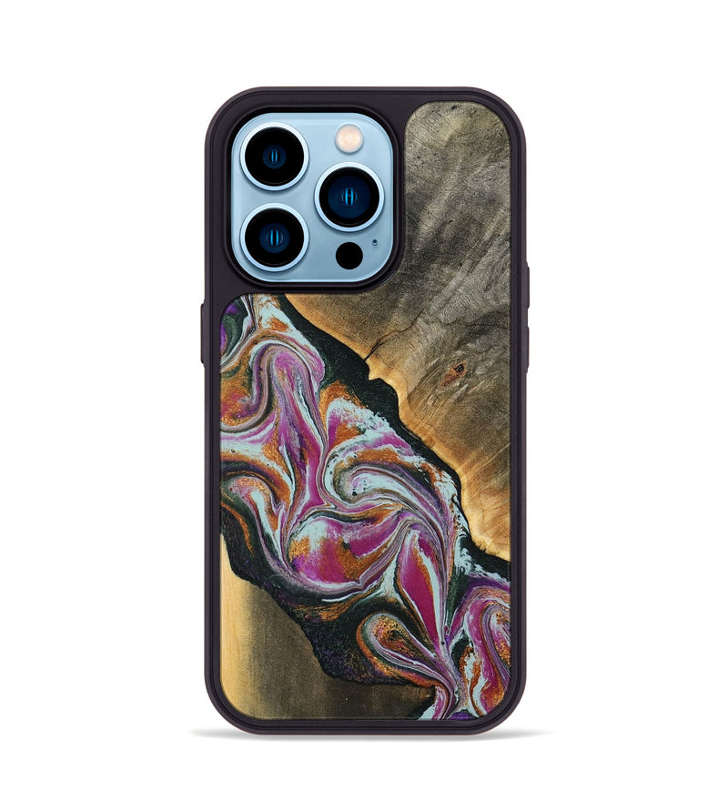 iPhone 14 Pro Wood Phone Case - Frida (Green, 794567)