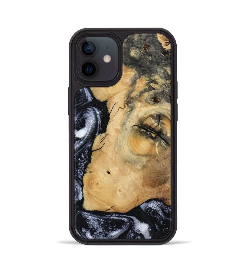 iPhone 12 Wood Phone Case - Derick (Black & White, 794568)