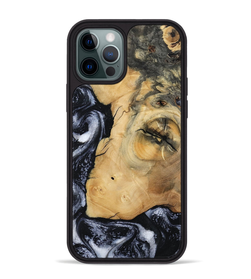 iPhone 12 Pro Max Wood Phone Case - Derick (Black & White, 794568)