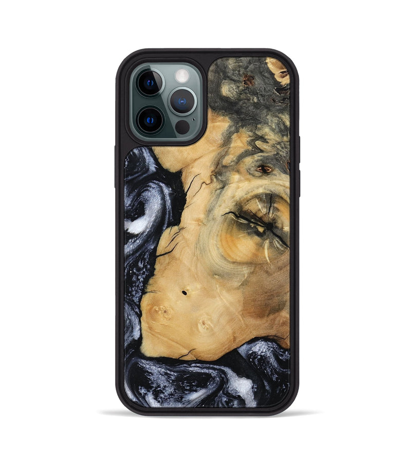 iPhone 12 Pro Wood Phone Case - Derick (Black & White, 794568)