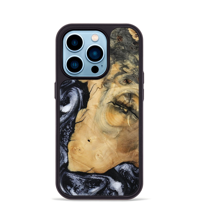 iPhone 14 Pro Wood Phone Case - Derick (Black & White, 794568)