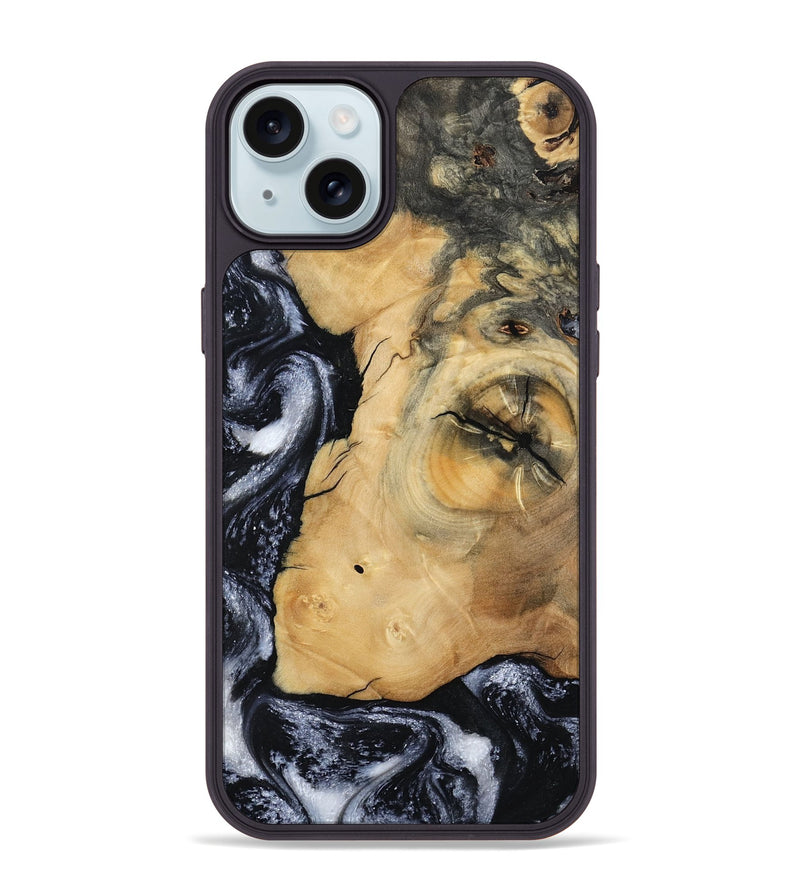 iPhone 15 Plus Wood Phone Case - Derick (Black & White, 794568)
