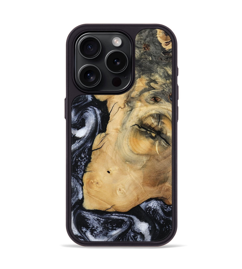 iPhone 15 Pro Wood Phone Case - Derick (Black & White, 794568)