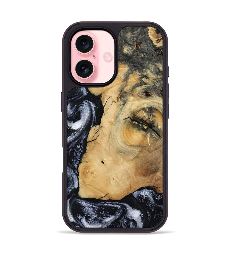 iPhone 16 Wood Phone Case - Derick (Black & White, 794568)