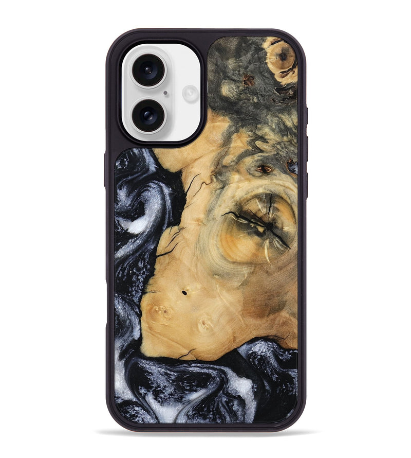 iPhone 16 Plus Wood Phone Case - Derick (Black & White, 794568)