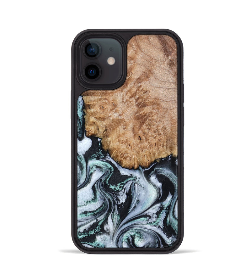 iPhone 12 Wood Phone Case - Lillie (Black & White, 794573)