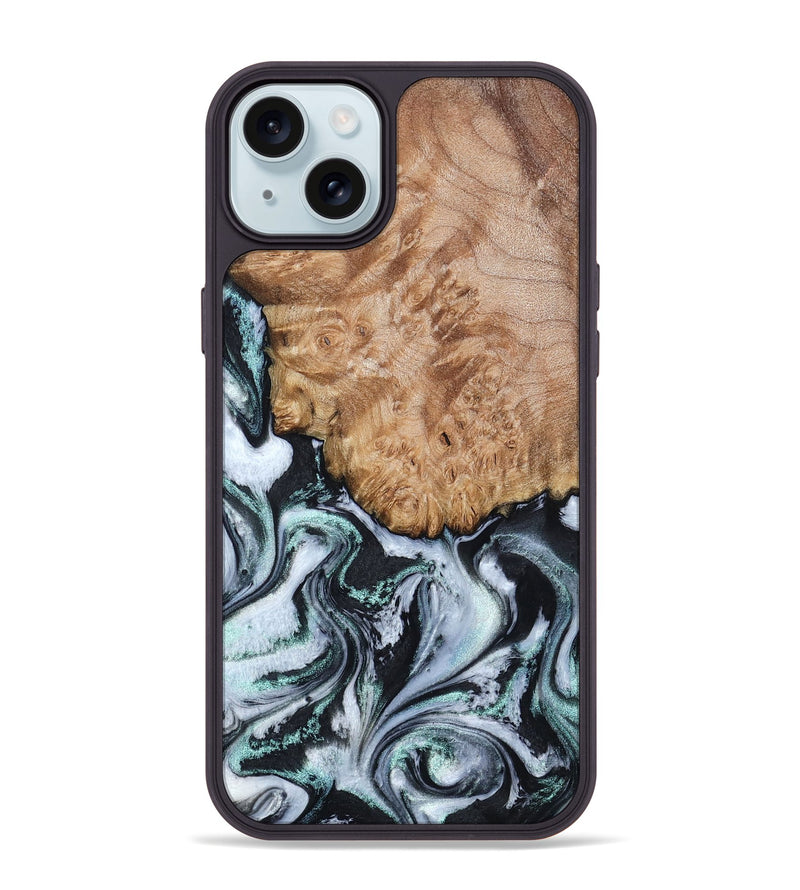 iPhone 15 Plus Wood Phone Case - Lillie (Black & White, 794573)