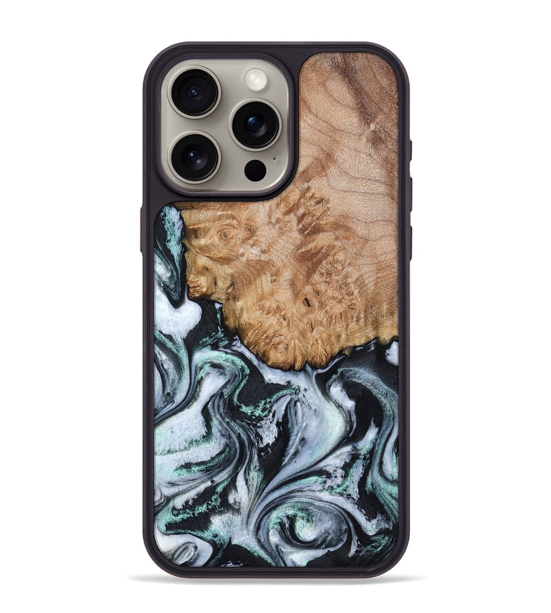 iPhone 15 Pro Max Wood Phone Case - Lillie (Black & White, 794573)
