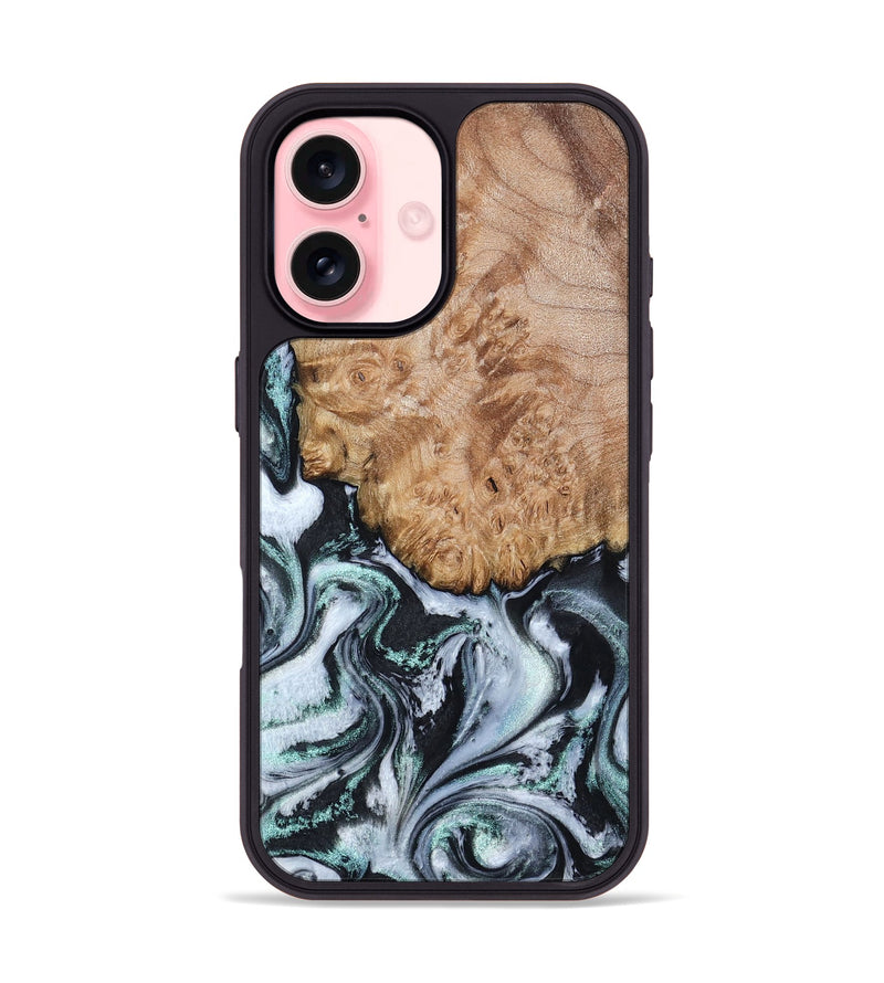 iPhone 16 Wood Phone Case - Lillie (Black & White, 794573)