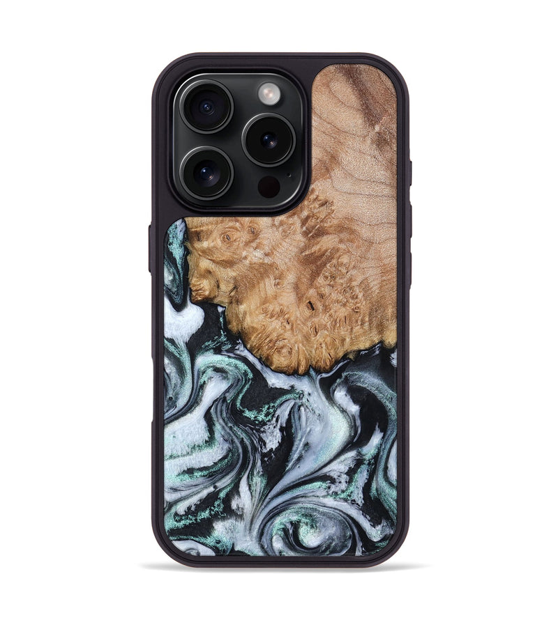 iPhone 16 Pro Wood Phone Case - Lillie (Black & White, 794573)