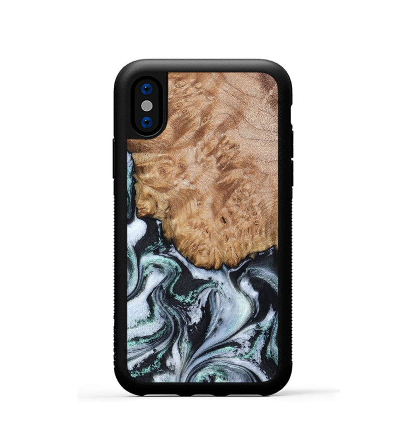 iPhone Xs Wood Phone Case - Lillie (Black & White, 794573)