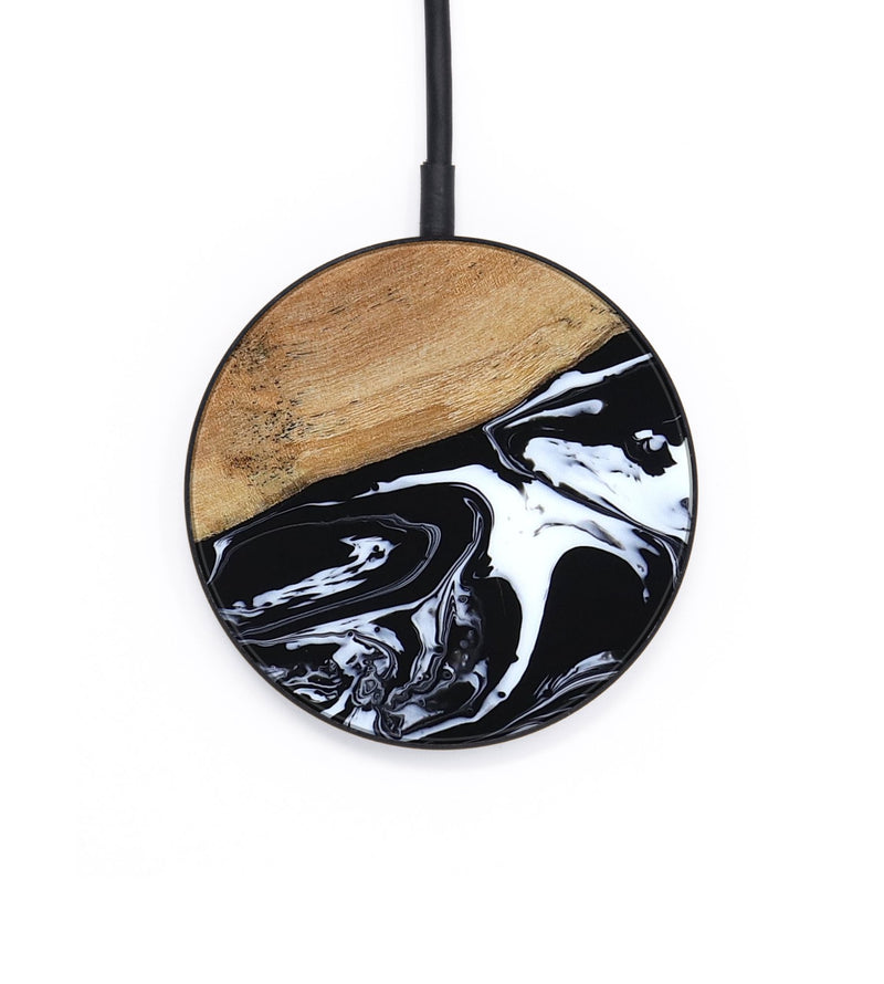 Circle Wood Wireless Charger - Astrid (Black & White, 794575)