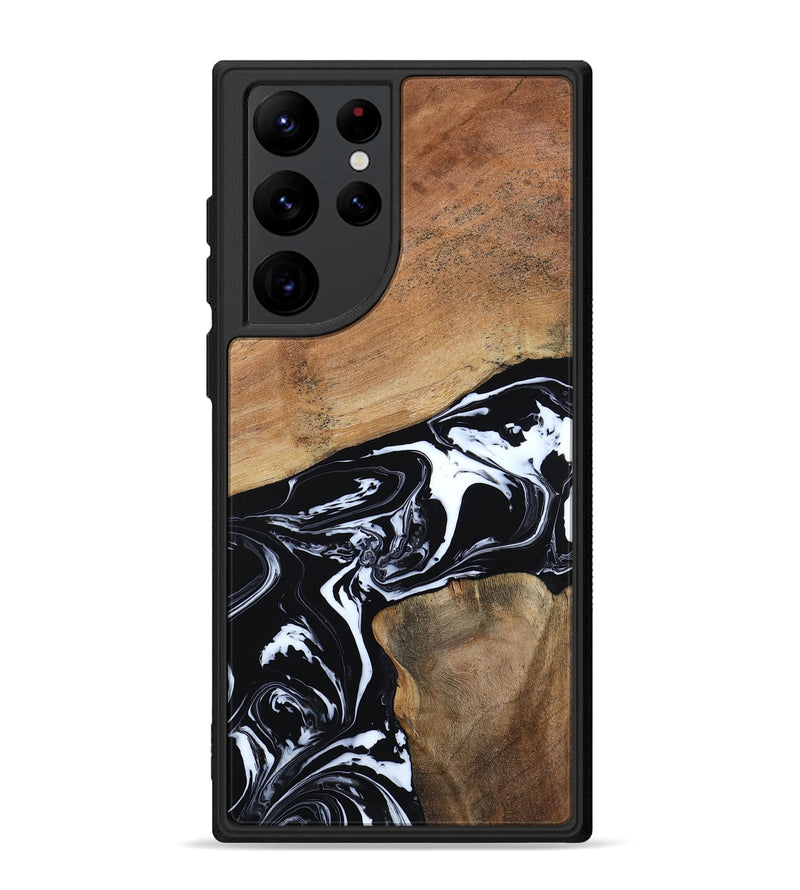 Galaxy S22 Ultra Wood Phone Case - Astrid (Black & White, 794575)