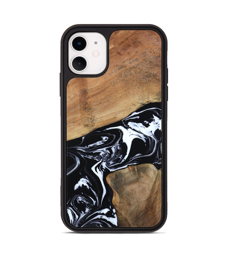 iPhone 11 Wood Phone Case - Astrid (Black & White, 794575)