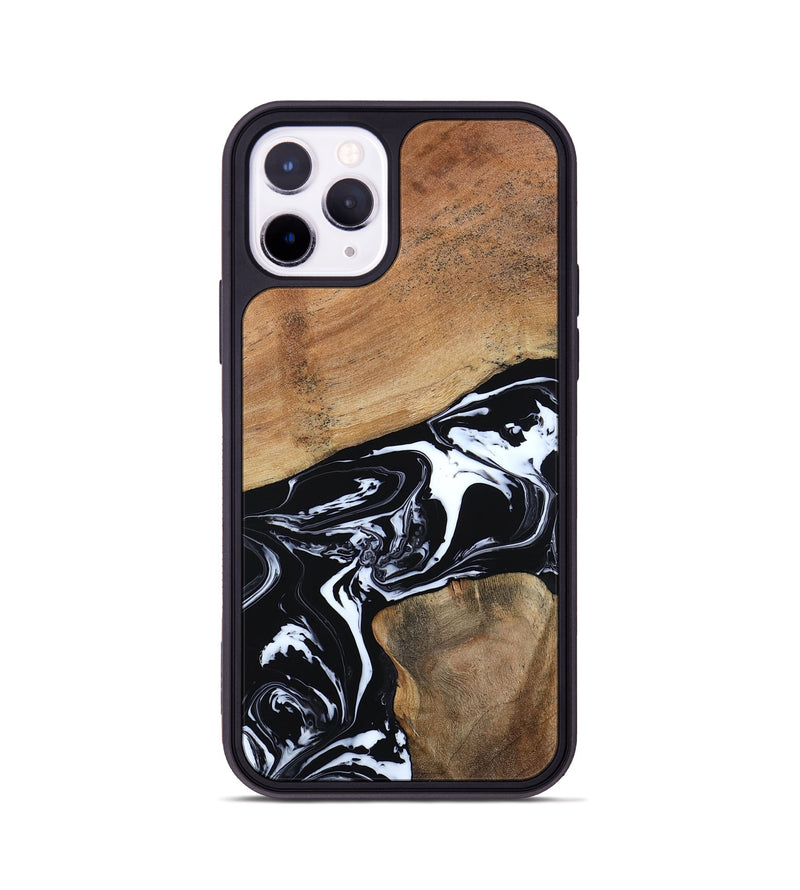 iPhone 11 Pro Wood Phone Case - Astrid (Black & White, 794575)